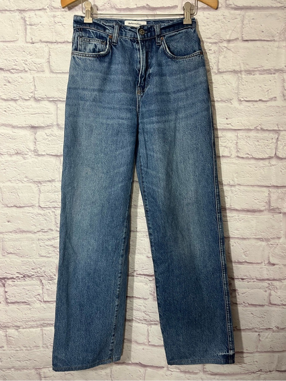 Reformation Women’s Val 90s Mid Rise Straight Jeans Core- Colorado 23 - Picture 7 of 15